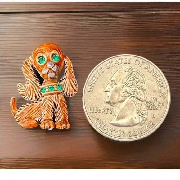 Vintage Dog Brooches Lot Gerry’s Pearl & Gems Jelly Belly Poodle Cocker Spaniel - Picture 7 of 8